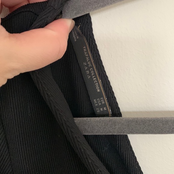 ZARA Black Bodycon Dress Ribbed M - Picture 5 of 11